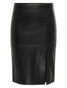 Onlnewoline Faux Leather Skirt Cc Otw Knälång Kjol Black ONLY