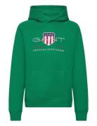 Archive Shield Hoodie Tops Sweat-shirts & Hoodies Hoodies Green GANT