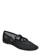 Mesh Ballet Flats With Strap And Buckle Ballerinaskor Ballerinas Black...