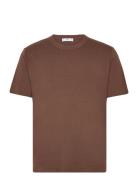 Mango Knit Cotton T-Shirt Brun