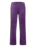 Lindex Leggings Flare Velour Solid Lila