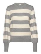 Kaffe Kalizza Striped Pullover Grå