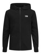 Jack & J S Jcoair Sweat Zip Hood Noos Jnr Svart