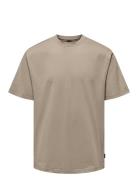 ONLY & SONS Onsfred Life Rlx Ss Tee Noos Beige