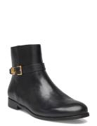 Lauren Ralph Lauren Brooke Burnished Leather Bootie Svart