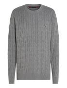 Tommy Hilfiger Classic Cotton Cable Crew Neck Grå