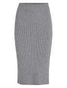 Viril Pencil Hw Knit Skirt - Noos Knälång Kjol Grey Vila