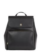 Th Soft Utility Backpack Pu Ryggsäck Väska Black Tommy Hilfiger