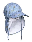 Cap W/Neck & Tie W/Print Solhatt Blue Melton