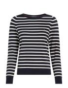 Tommy Hilfiger Co Jersey Stitch Boat-Nk Sweater Marinblå