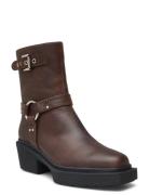 Stb-Amina Biker Shoes Boots Ankle Boots Ankle Boots Flat Heel Brown Sh...