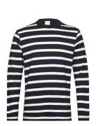 Striped Long Sleeves T-Shirt Tops T-shirts Long-sleeved Navy Mango