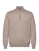 100% Merino Wool Sweater With Zip Collar Tops Knitwear Half Zip Jumper...