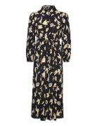 Mango Printed Shirt Dress Svart