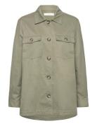 Mango Cotton Overshirt With Buttons Khaki Green