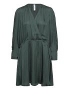 Wrapped Satin Dress Kort Klänning Green Mango