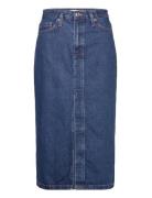 Mango Denim Midi-Skirt Blå