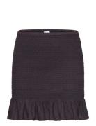 Gathered Skirt With Ruffles Kort Kjol Black Mango