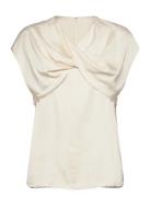 Fleur - Fluid Viscose Rd Tops Blouses Short-sleeved Cream Day Birger E...