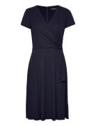 Surplice Jersey Dress Kort Klänning Navy Lauren Ralph Lauren