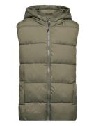 Padded Fleece Gilet Fodrad Väst Khaki Green Mango