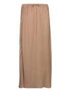 Tie Long Skirt Knälång Kjol Brown Mango