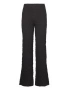 Mango Textured Wideleg Trousers Svart