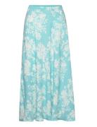 Floral Long Skirt Lång Kjol Blue Mango