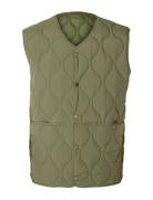 Selected Homme Slhrelax-Cfw Quilt Vest Ex Khaki Green