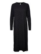 Ls Nightdress Aop Jersey Nattlinne Black Lindex