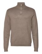 Lindbergh Ecovero Half Zip L/S Knit Brun