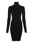 Woven Label Tight Sweater Dress Kort Klänning Black Calvin Klein Jeans