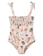 Larisa Printed Swimsuit Baddräkt Badkläder Cream Liewood