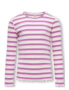 Kogevig L/S Rib Top Jrs Tops T-shirts Long-sleeved T-shirts Pink Kids ...