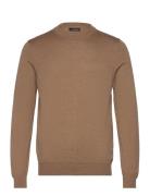 Keane Merino Crew Neck Sweater Tops Knitwear Round Necks Brown J. Lind...