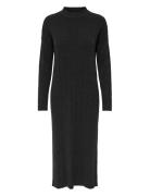 Onltess Ls Highneck Midi Dress Knt Knälång Klänning Black ONLY