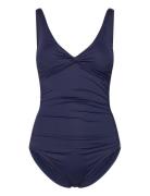 Panos Emporio Simi Solid Swimsuit Recycled Marinblå