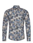 Lindbergh Aop Superflex Shirt L/S Blå