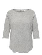 Carmartha 3/4 Top Tops T-shirts & Tops Long-sleeved Grey ONLY Carmakom...