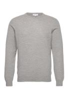 Man O-Neck Plain Designers Knitwear Round Necks Grey Davida Cashmere