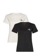 Calvin Klein Jeans 2-Pack Monologo Slim Tee Svart