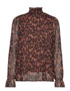 Mia Blouse 2 Tops Blouses Long-sleeved Brown Minus