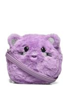 Bag Furry Animal Face Tote Väska Purple Lindex