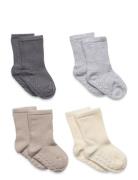 Lindex Sock 4P Rib Solid Beige