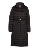 Calvin Klein Lw Padded Smocking Midi Coat Svart