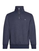 GANT Reg Shield Half Zip Sweat Blå