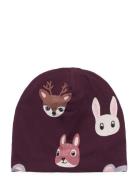 Lindex Beanie Jersey W Fleece Lining Burgundy