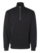 Selected Homme Slhemanuel Soft Zip High Neck Sweat Noos Svart