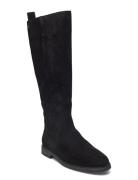 Flag Suede Long Boot Zip Höga Stövlar Black Tommy Hilfiger