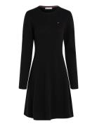 Tommy Hilfiger Soft Wool Flared C-Nk Swt Dress Svart